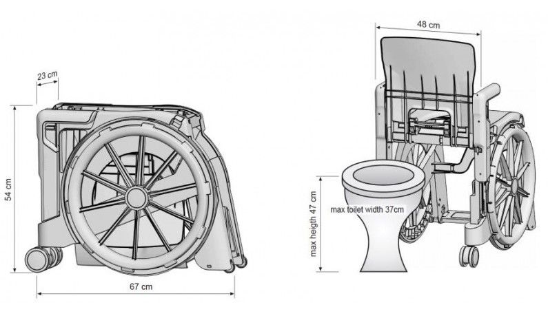 WHEELABLE - FAUTEUIL PLIANT TOILETTES ET DOUCHES