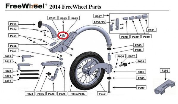PIÈCE DÉTACHÉE FREEWHEEL P015 GOUPILLE A