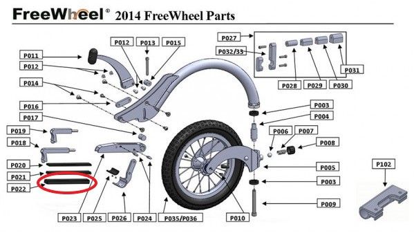 PIÈCE DÉTACHÉE FREEWHEEL P022 PLATINE RÉGLAGE LARGE