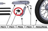 PIÈCE DÉTACHÉE FREEWHEEL P025 CALE INCURVÉE ET VIS